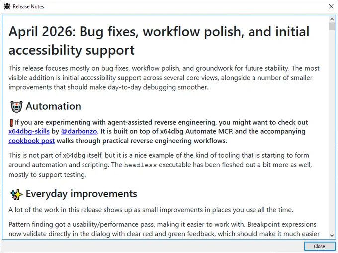 Bug fixes, workflow polish, and initial accessibility support