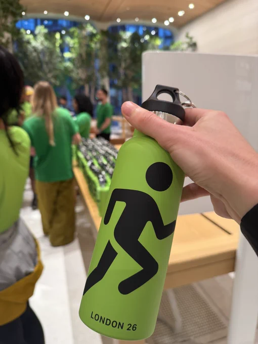 Photo of a water bottled in the Fitness branded green.