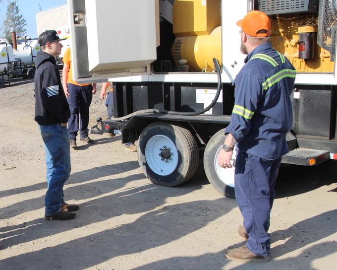 Students on the National Apprenticeship Week talent tour at MacAllister Machinery.