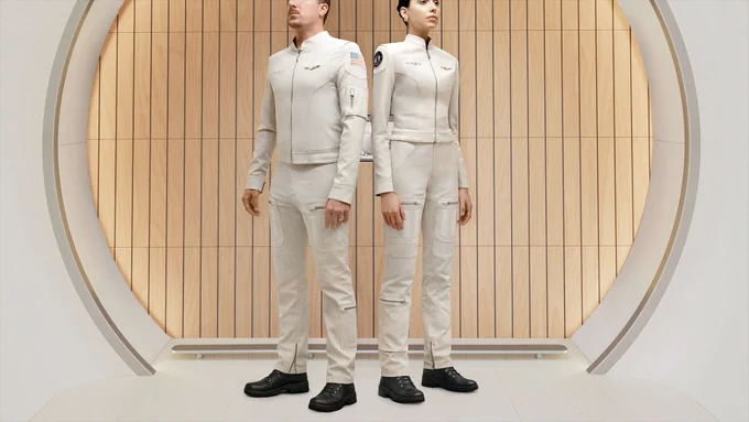 The Vast Astronaut Flight Suit showcases the company's "focus on human-centric design." The crew of Vast's Haven-1, planned as the world's first commercial space station, will wear this suit for events, training and during their mission in Earth orbit. (Vast)