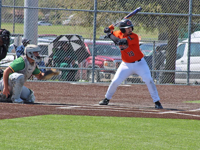 Dallas College Cedar Valley baseball player Julio Cuotto (ready to swing)  matched a career high with five RBI in Thursday's win.