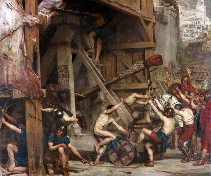Les Romains à l'oeuvre contre les murs de Carthage !