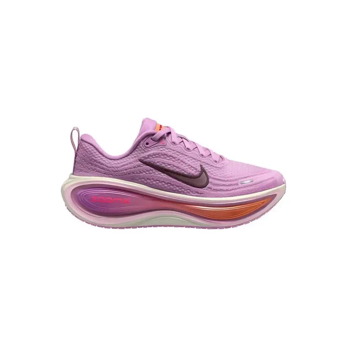 Nike Vomero Plus women's daily trainer in lavender with a black Swoosh and a visible ZoomX midsole in orange and purple, new at Running Niche.