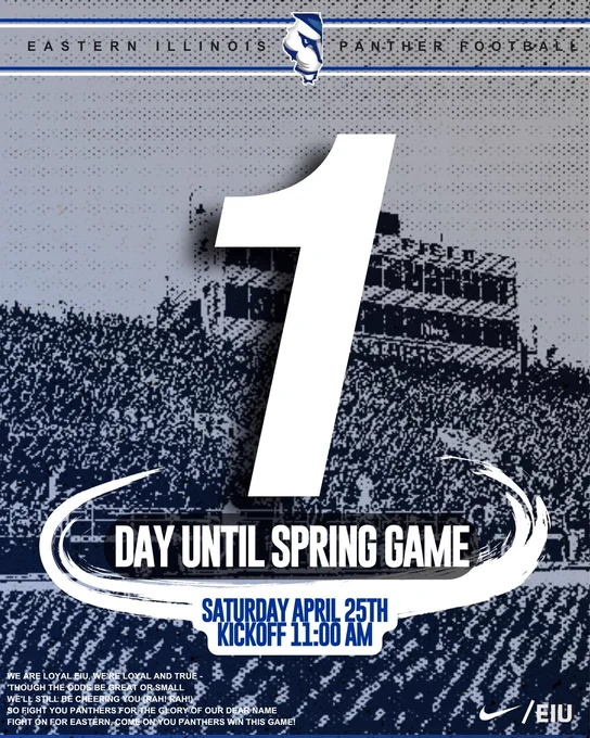 1⃣ DAY‼️

🗓️ Saturday, April 25th
📍 O'Brien Field
⌚️ 11:00 AM

#WeNotMe | #BleedBlue | #TogetherWeWill