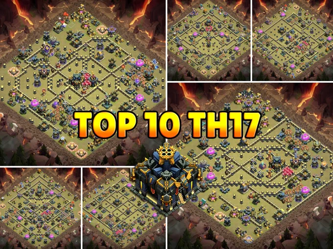TH17 base designs for Clan Wars in Clash of Clans. Each layout ends most attacks at 1-2 stars (Updated COC Base Layouts April 2026)
