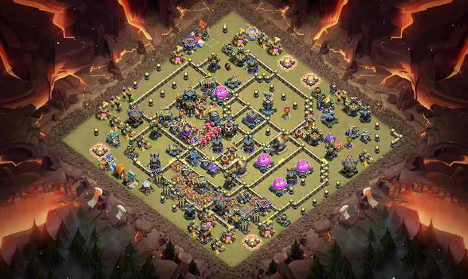 Design 2: Anti Everything Boxed Base for Legend Defense : Clash of Clans Base Layouts 2026