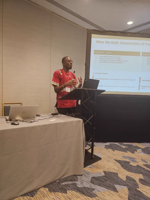 Rigobert Pambe, Program Manager for Education at eBASE presenting at CIES 2026 conference in San Francisco, U.S.A. 