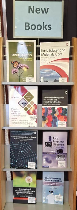 new books display in the library
