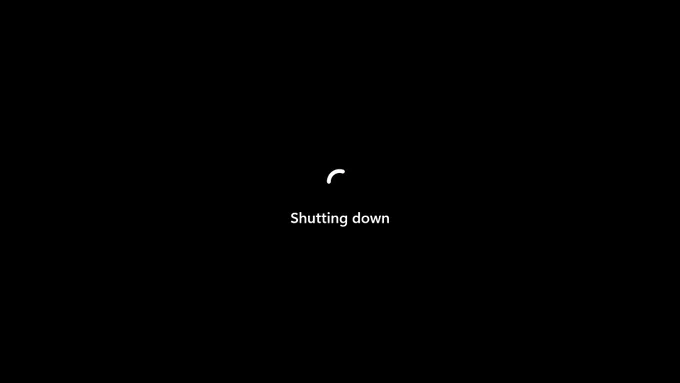 Windows 11 signing out screen, with the newer spinning animation above the text.