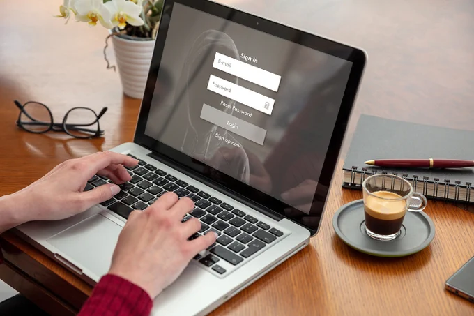 User signing in to an account online.