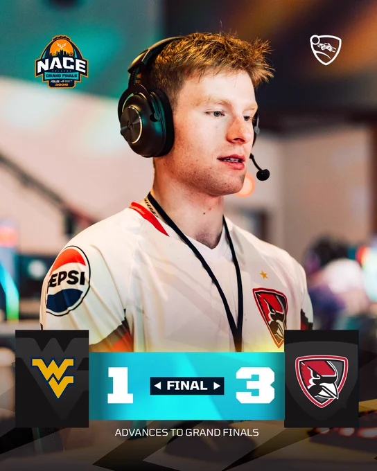 Results of West Virginia University vs Ball State Rocket League Red. BSU advances to Grand Finals.
