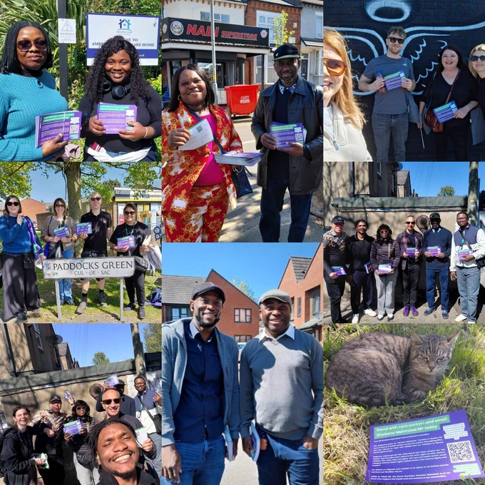 Collage of photos of care worker members with their MPs supporting the fair visa campaign.