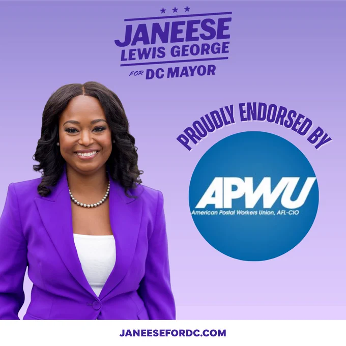Janeese proudly endorsed by APWU