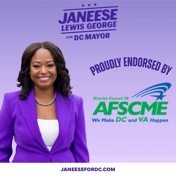 Janeese proudly endorsed by AFSCME DC