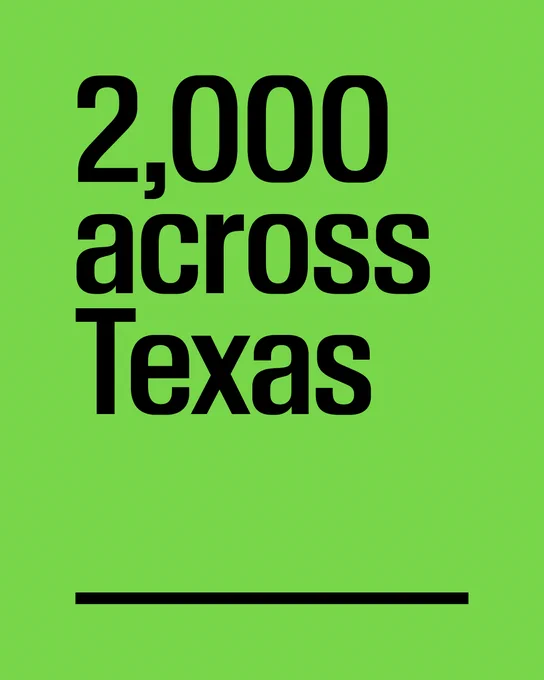 Black words on a green background highlight how Austin Transit Partnership could partner with 2,000 businesses across Texas to build Austin’s light rail.