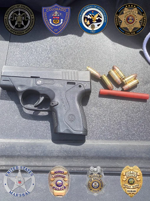 Firearm seized during the arrest of Brandon MCGREW by the U.S. Marshals COVOTF.