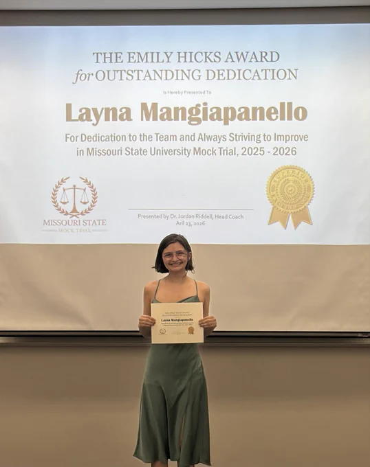 Layna Mangiapanello awarded Outstanding Dedication
