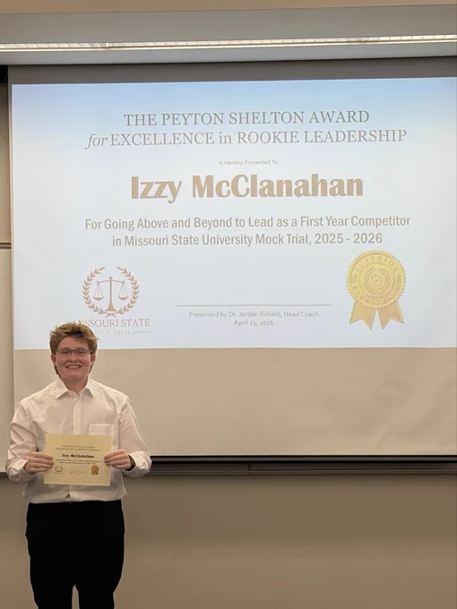 Izzy McClanahan awarded Excellence in Rookie Leadership