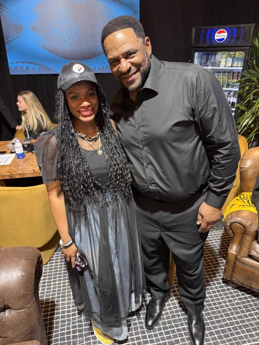 Me and Jerome Bettis posing for a picture