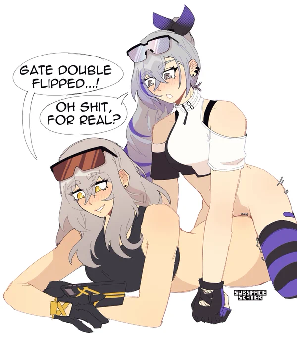 honkai star rail fanart of silver wolf fucking stelle while they both look at the screen on stelle's phone.

stelle: gate double flipped...!
silver wolf: oh shit, for real?