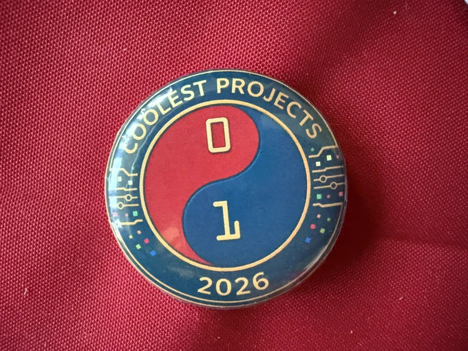 Badge with the CoderDojo Banbridge  logo and Coolest projects 2026 round the outside