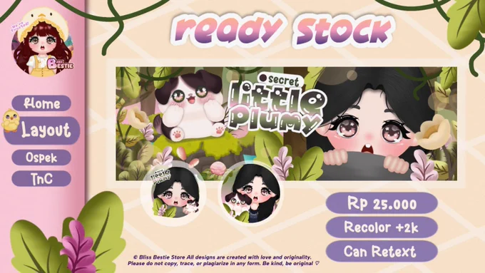 Lil' Plumy ( isa )
free retext
get ava jpg & png
recolor  2k
resize wabis  5k