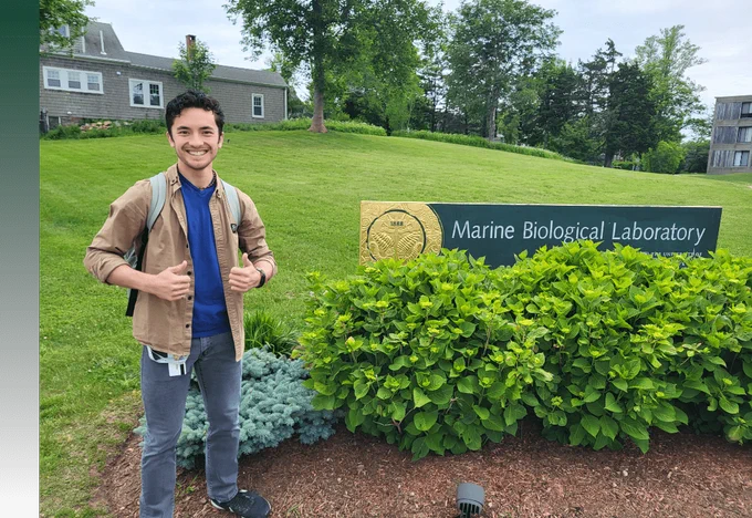 Connor Neifert, a PhD student and research assistant in the Department of Bioengineering, on his first day as part of a prestigious graduate program at the Marine Biological Laboratory in Massachusetts.