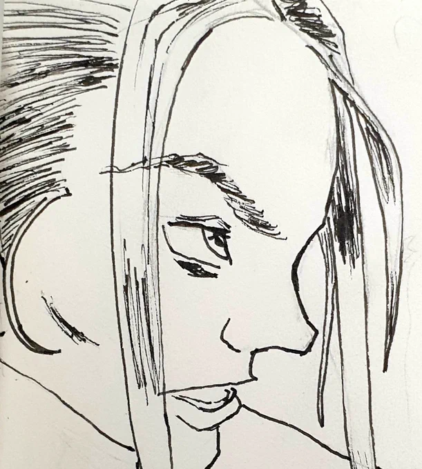 Snippet of a black and white illustration I'm currently doing of a character that appeared in a resident evil spin-off game from the early 2000s. He's a character that's very obsessed and self absorbed when it comes to his looks. Who is he? 