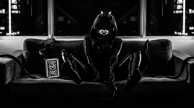 A latex clad incubus dabbles in the untamed power of a mysterious tome.
