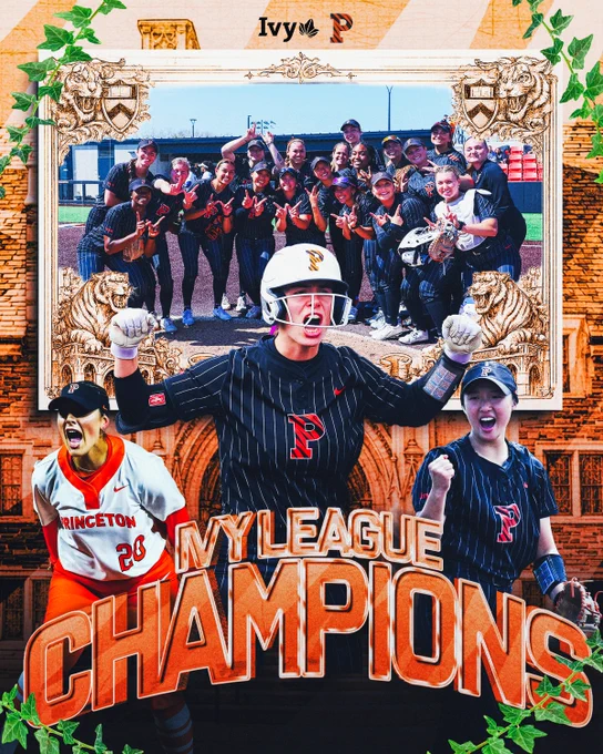 Ivy League champions graphic with individual and team celebration photos