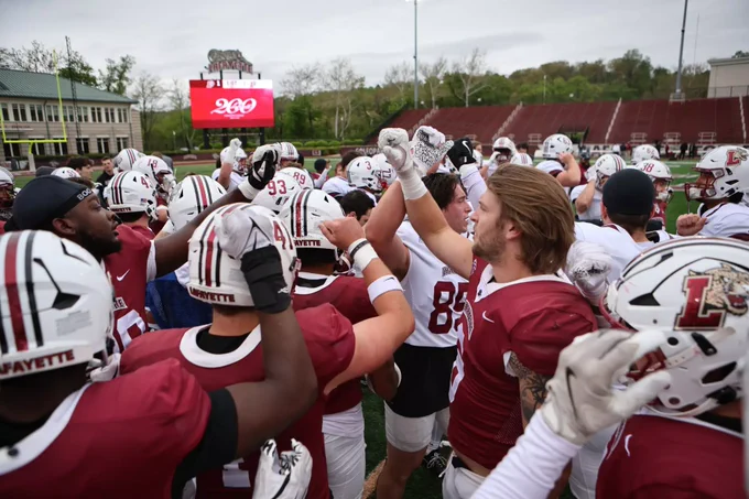 Lafayette football team at the spring showcase