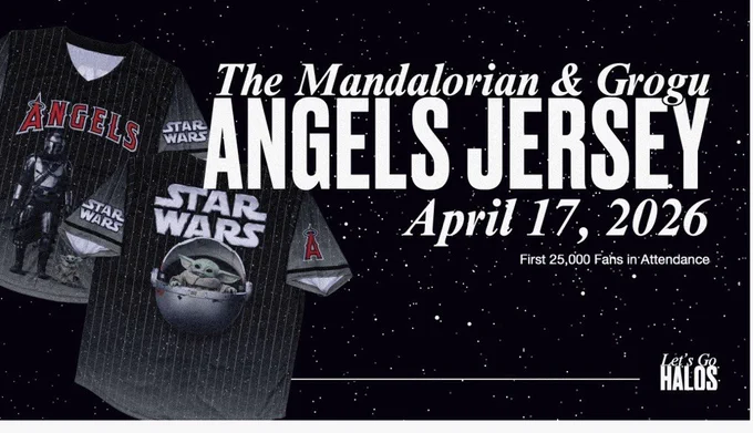 LA Anaheim Angels  Weekend SGA 4/17/26 Mandalorian Grogu Jersey S: XL
