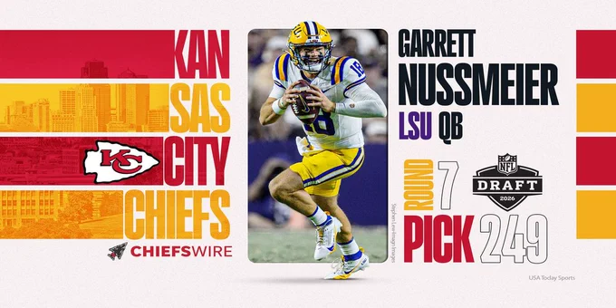 Chiefs select LSU QB Garrett Nussmeier at No. 249 in 2026 NFL Draft
