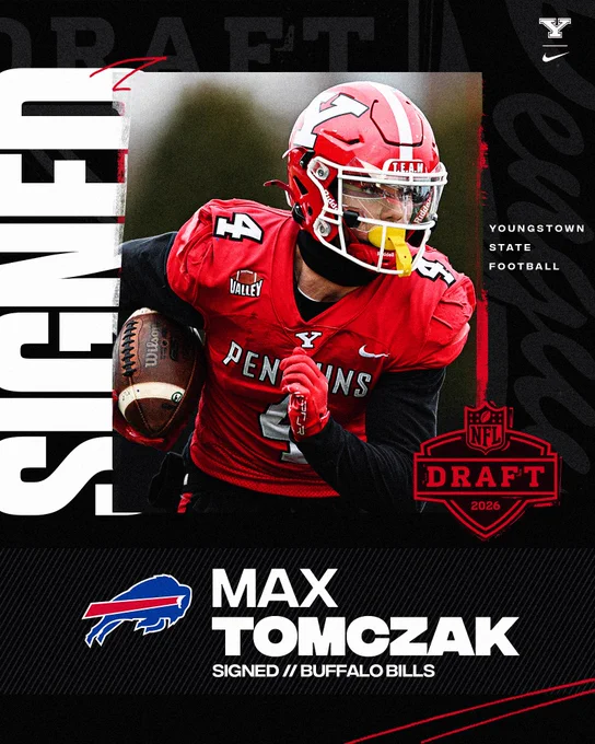 NFL signee graphic - Max Tomczak with the Buffalo Bills