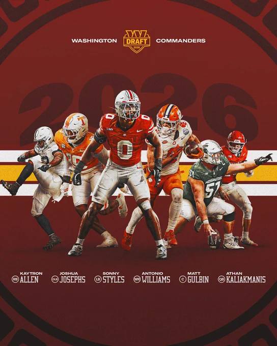 Graphic that features all of our Draft picks.