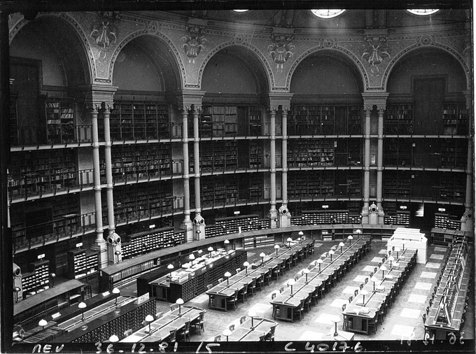 Inauguration nouvelle salle bibliothèque nationale, rue de de Richelieu, 1936, wikimedia commons