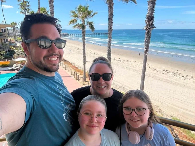 Family on balcony
