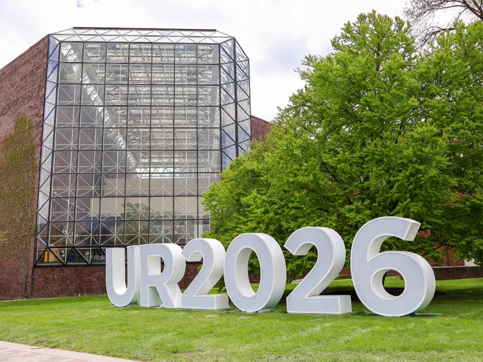 Letters in front of Wilson Commons spell out UR2026.