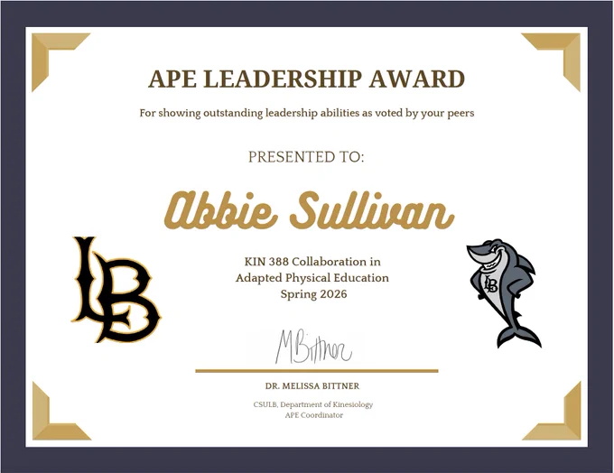 golden certificate with LB and shark logo