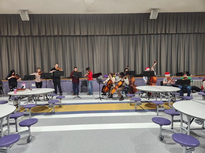Orchestra Students Playing at RMS