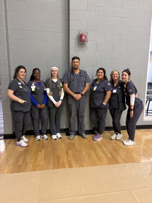 CKTC PN students assist Dr. Vice with student athlete physicals at Apache High School today. Wishing all the nurses and student nurses a happy nurses week!