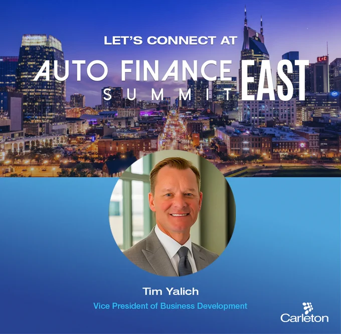 Connect with Tim Yalich, VP of Business Development, at Auto Finance Summit East