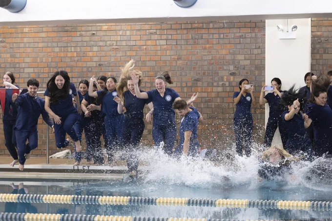 UIC Nursing students take the pool plunge.