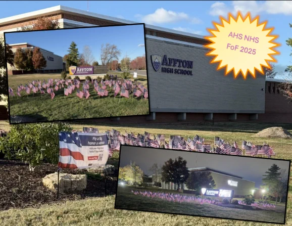 Collage of the Field of Flags at AHS
