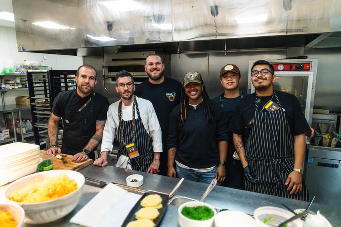 Chef Brian Redzikowski and chefs during the Guest Chef series.