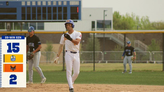 Dallas College Mountain View baseball player steps back off second base on a lead. The Lions won their 20th game of the season Friday on Sophomore Day.