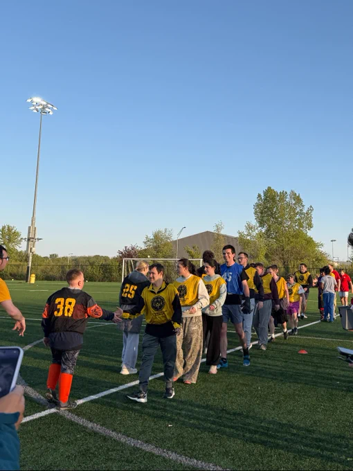 Soccer plays stand in a line