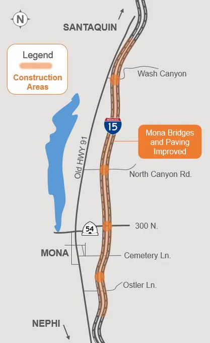 I-15 Levan bridges project UDOT