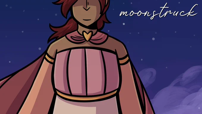 A title screen for a visual novel about magical girls titled "moonstruck".