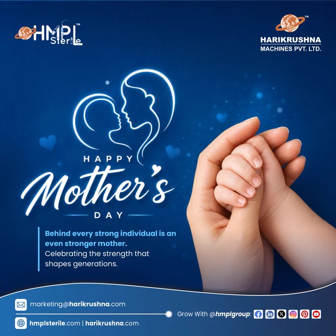 Behind every strong beginning, there is a mother’s love.
Behind every milestone, there is her support. 💐

This Mother’s Day, HMPL salutes the women whose care, patience, and strength inspire generations every single day.

Happy Mother’s Day to all the amazing mothers. 💙

#HappyMothersDay #HMPL #HMPLSterile #HarikrushnaMachines #Care #Strength #TogetherWeGrow